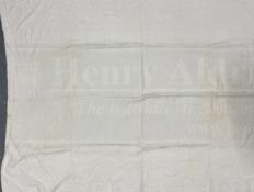OCEAN LINER: Unusual Royal Mail Liner First-Class damask bed sheet. 74ins. x 54ins.