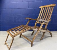WHITE STAR LINE: A superb steamer chair by repute from R.M.S. Olympic, of folding form with original