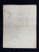 EARLY AVIATION PIONEERS/THE SAMUEL CODY ARCHIVE: Original pencil design by Samuel Cody of his bi-
