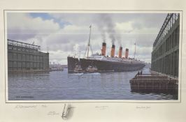 R.M.S. LUSITANIA: Ken Marschall Limited Edition print 'The Final Farewell' with original remarque in