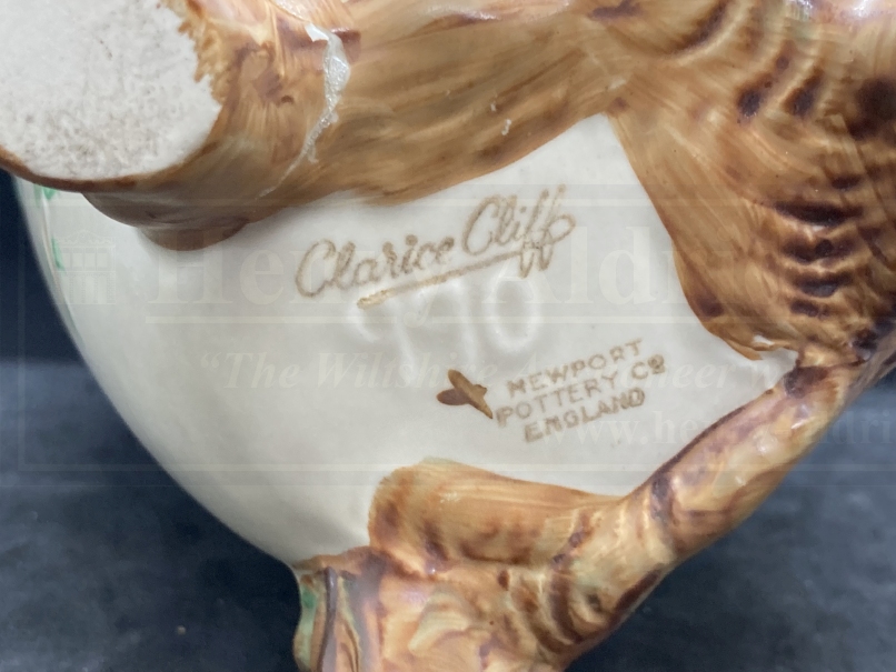 Ceramics: Clarice Cliff cherry tree vase Style 990 1937-38 marked Newport Pottery, England signed - Image 3 of 4