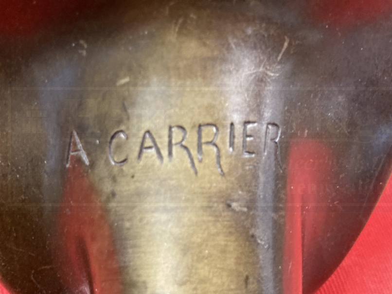After A. Carrier bronze of a classical woman on a shaped base with ivy in her hair, signed A. - Image 3 of 3