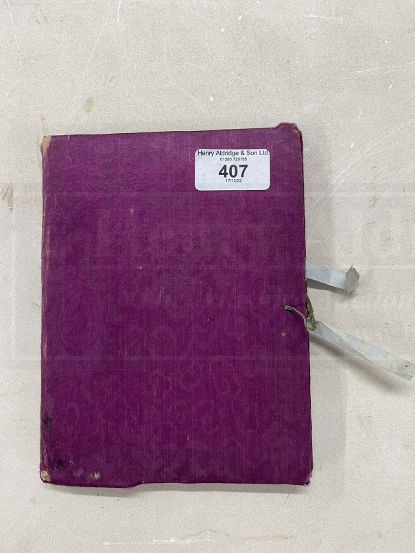 Chinese 19th cent. Album containing eleven watercolours of figures on pith paper, stamped Namshing