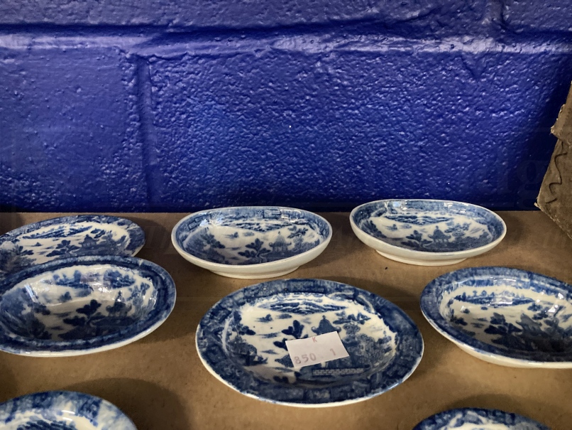 Ceramics: English c1840 blue and white pearlware Child's Play dinner service in period box, includes - Image 3 of 8