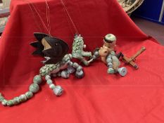 Toys: Pelham Puppets mother and baby dragons 'Puff' and 'Puff Puff'. (2)