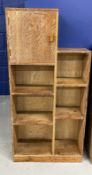 Heals Art Deco limed oak geometric open bookcase. 43ins. x 21ins. x 8½ins.