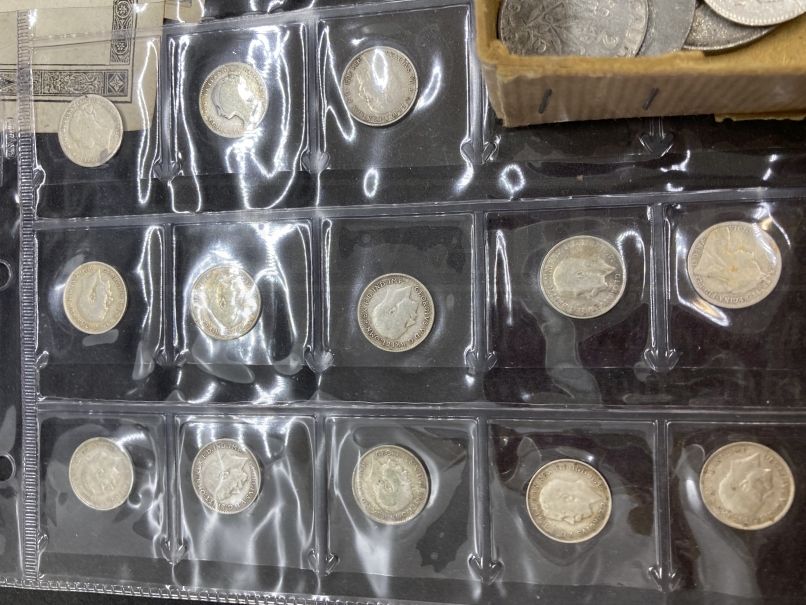 Coins & Banknotes: Silver three pennies George V and Victoria (13). Banknotes German WWI, East - Image 3 of 4