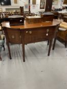 Early 19th cent. Mahogany bow fronted sideboard with fruitwood inlay, two drawers flanked by two