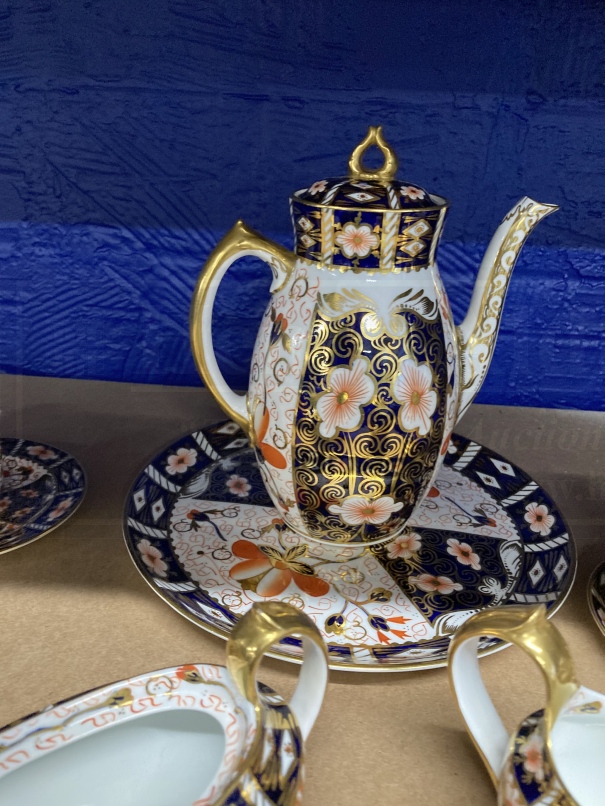 Royal Crown Derby tea ware Imari pattern 2451, fifty-five pieces to include tea set, coffee set side - Image 4 of 8
