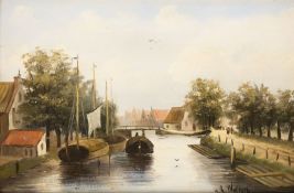 Kanal in einer holländischen Stadt