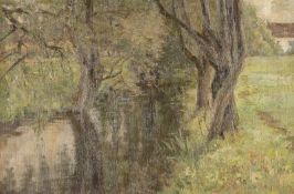 Sommer Landschaft mit Fluss
