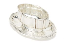 A GERMAN SILVER BOWL ON STAND