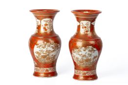 A PAIR OF JAPANESE KUTANI PORCELAIN VASES