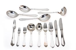A SERVICE OF GEORG JENSEN SILVER FLATWARE FOR TWELVE