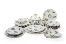 A HEREND PORCELAIN PART DINNER SERVICE