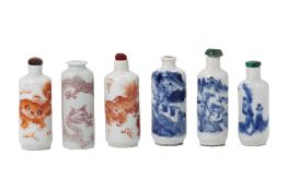 A GROUP OF SIX SNUFF BOTTLES