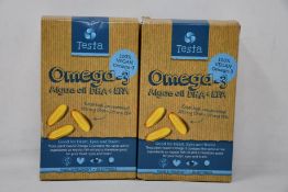 Ten boxes of Testa - Omega-3 Algae Oil DHA + EPA (60 softgels each, BB: 02/23).