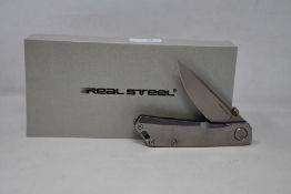 Six as new Real Steel Luna Eco pocket knives in stonewash.