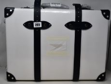 A boxed as new Globe-Trotter BOAC speedbird 20 trolley case (Base colour: Pearl, Trim colour: