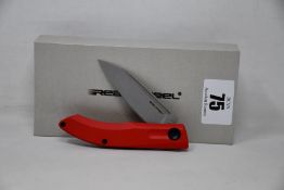 Six as new Real Steel Stella pocket knives in Red/Greywash.