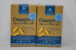 Ten boxes of Testa - Omega-3 Algae Oil DHA + EPA (60 softgels each, BB: 02/23).