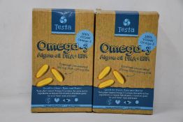 Ten boxes of Testa - Omega-3 Algae Oil DHA + EPA (60 softgels each, BB: 02/23).