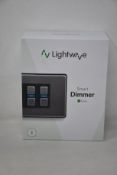A boxed as new Lightwave Smart Dimmer (2 Gang) - L22 Stainless Steel.
