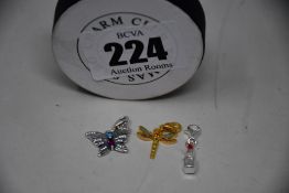 Four as new Thomas Sabo charms to include a Sterling silver yellow plated dragonfly, a Sterling