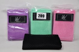 Ten packets of Very Well hip resistance bands (Three bands per packet).