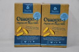 Ten boxes of Testa - Omega-3 Algae Oil DHA + EPA (60 softgels each, BB: 02/23).