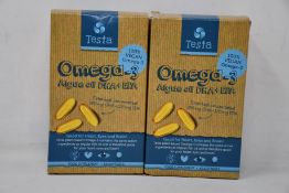 Ten boxes of Testa - Omega-3 Algae Oil DHA + EPA (60 softgels each, BB: 02/23).