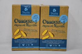 Ten boxes of Testa - Omega-3 Algae Oil DHA + EPA (60 softgels each, BB: 02/23).