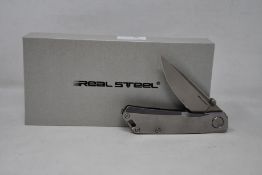 Six as new Real Steel Luna Eco pocket knives in stonewash.