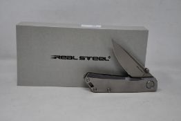 Six as new Real Steel Luna Eco pocket knives in stonewash.