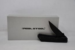 Six as new Real Steel Stella pocket knives in Blackwash.