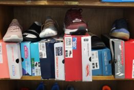 Six pairs of assorted as new Skechers footwear.
