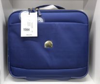 An as new Delsey Montrouge suitcase in blue.