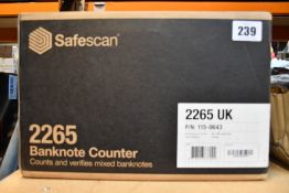 A boxed as new Safescan 2265 Banknote Counter.