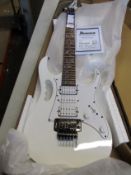 An as new Ibanez JEMJR JEM Junior Steve Vai Electric Guitar in white.