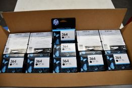 Sixty boxed as new HP CB316EE 364 Original Ink Cartridges (Black, single packs).