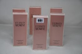 Six boxed as new Calvin Klein Eternity Moment eau de parfum (100ml).