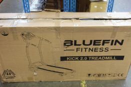 A Bluefin Fitness KICK 2.0 Treadmill (This item has not been assembled and may be incomplete).