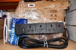 A large quantity of as new Pro-Elec extension leads PL12976 (13A, 4 gang, 2m, approximately 35).