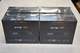 Four boxed as new sealed GT Media GTS Android 6.0 TV Box Amlogic S905D Quad Core 2GB 8GB WiFi 4K,