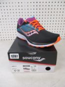 A pair of women's as new Saucony Guide 14 running shoes (UK 8).