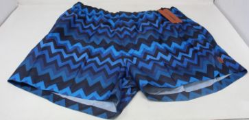A pair of as new Missoni Mare blue swim shorts (L - RRP £255).