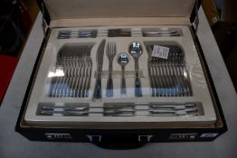 A Gerlach 68-piece cutlery set with gloss retro case.