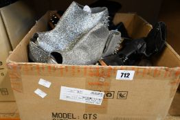 A box of assorted as new (Seconds) Lungta de fancy heels (Various sizes).