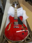An Ibanez AS7312-TCD 12-String Electric Guitar in Trans Cherry Red.