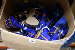 A quantity of as new (Seconds) royal blue suede with stud detail Lungta de fancy heels (Various